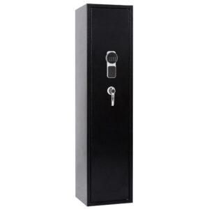 Boyel Living 57 in. H Large Rifle Safe with Electronic and Key for Rifle Shotgun for Home, 5-Gun Cabinet with Handgun Lockbox, Black