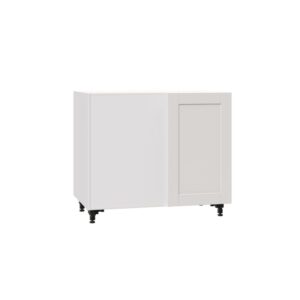 J COLLECTION Shaker Assembled 39x34.5x24 in. Blind Corner Base Cabinet in Vanilla White, Warm White