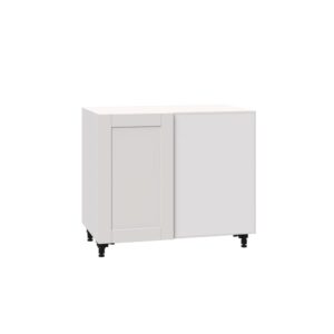 J COLLECTION Shaker Assembled 39x34.5x24 in. Blind Corner Base Cabinet in Vanilla White, Warm White