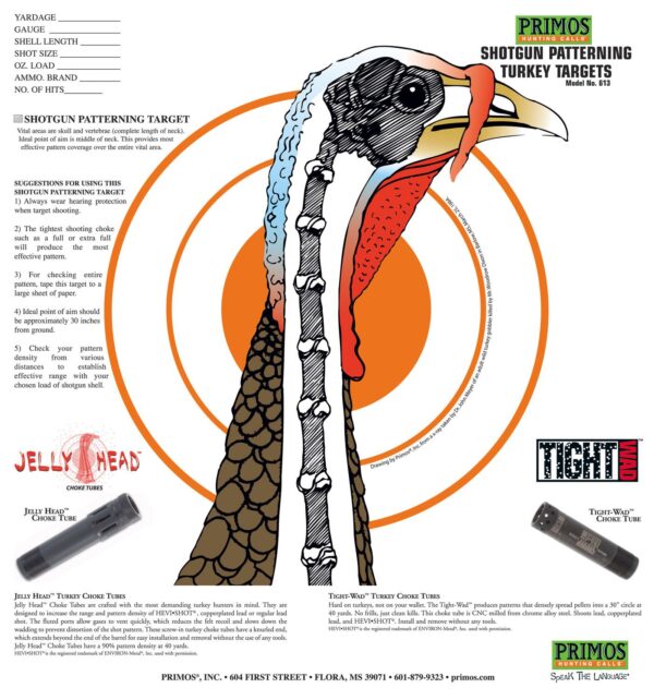 Primos Shotgun Patterning Turkey Target, orange